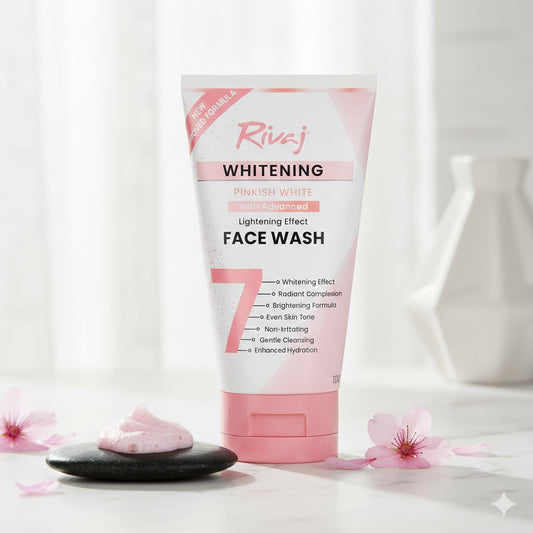 Rivaj Whitening Pinkish White Face Wash (100ml) I For discoloration and brightness loss