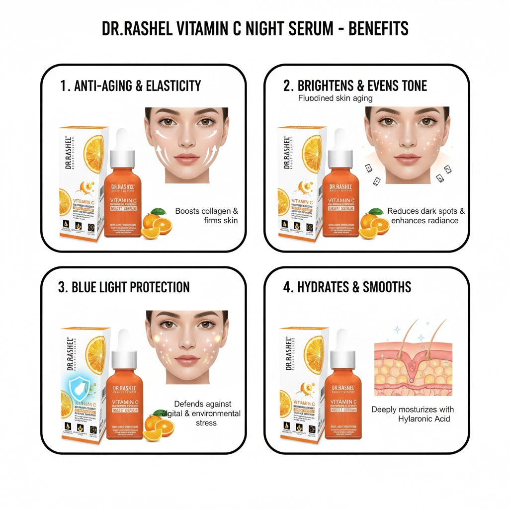 Dr Rashel Vitamin C Night Serum (30ml) I For dull, uneven and aging skin