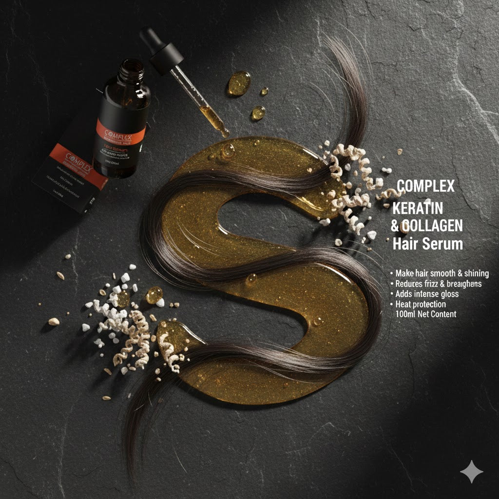 Complex Keratin & Collagen Serum (100ml) I For frizz, breakage and damaged hair